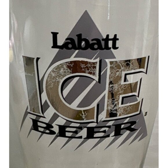 Labatt Ice Beer Glass Pilsner Style 9" Tall Clear Glass With Logo - Picture 2 of 6